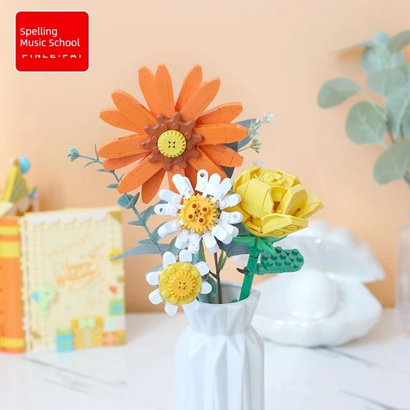 DIY Çiçek Yapı Blokları Buketi - Lale - Resim 4