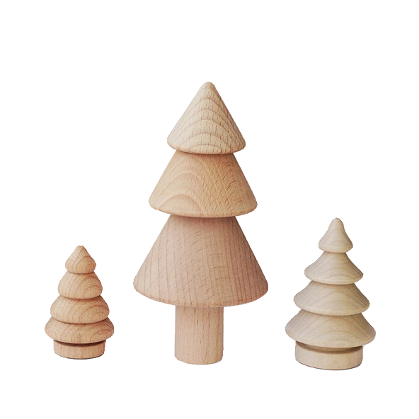 Ahşap Noel Ağacı DIY Boyama Graffiti Oyuncak Süs - Kayın 7cm - 6