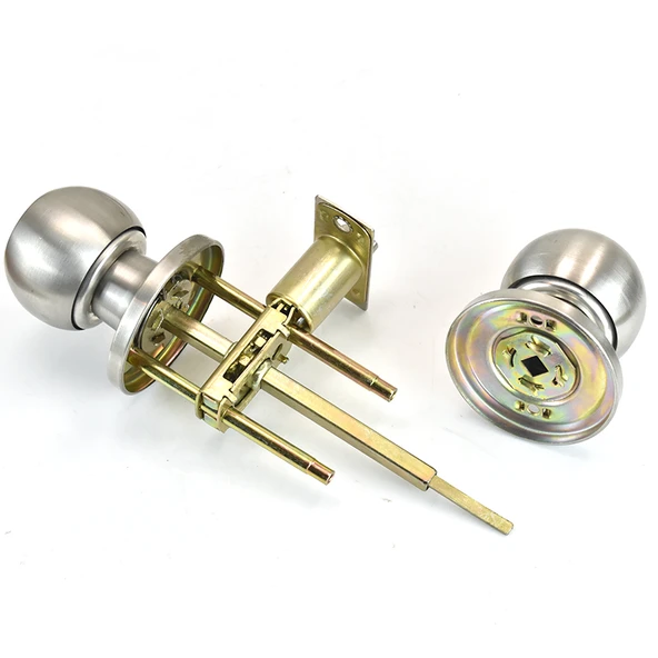 Küresel Kolu Kapı Kilidi - Gümüş - 3-5cm Kapı Kalınlığı - Anahtarsız - 4