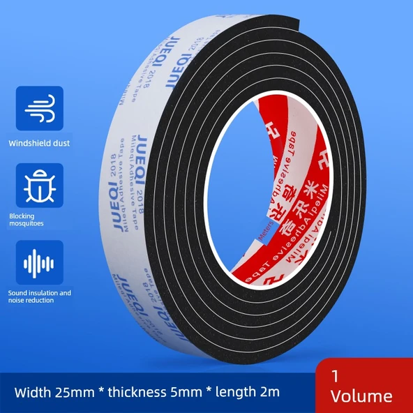 Kapı Sızdırmazlık Şeridi - 25mm Genişlik - 2m Uzunluk - 5mm Kalınlık
