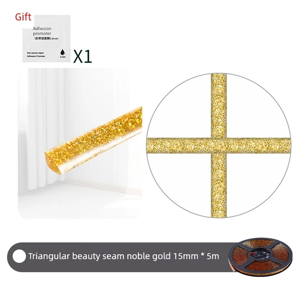 Su Geçirmez Küf Önleyici Dikiş Bantı - Asil Altın Üçgen 15mm x 5m (1 Rulo)