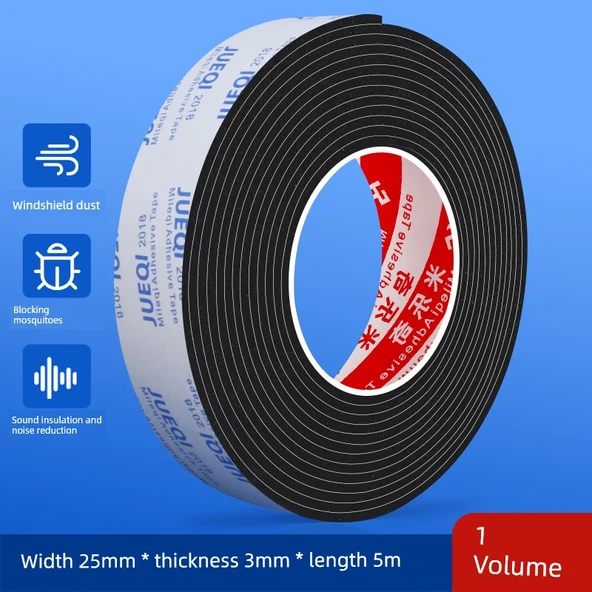 Kapı Sızdırmazlık Şeridi - 25mm Genişlik - 5m Uzunluk - 3mm Kalınlık