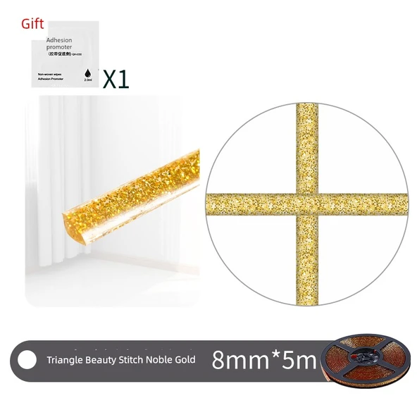 Su Geçirmez Küf Önleyici Dikiş Bantı - Asil Altın Üçgen 8mm x 5m (1 Rulo)
