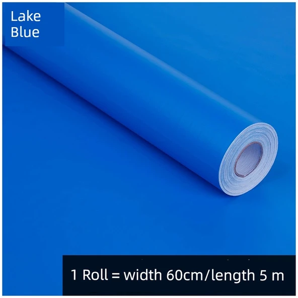 Kalın Kendinden Yapışkanlı Su Geçirmez Duvar Kağıdı - 77002 Göl Mavisi 60cm * 5m - Büyük Boy