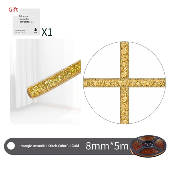 Su Geçirmez Küf Önleyici Dikiş Bantı - Renkli Altın Üçgen 8mm x 5m (1 Rulo)