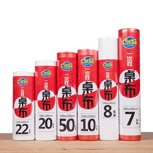 Şeffaf Yuvarlak Tek Kullanımlık Masa Örtüsü - Beyaz 1x2 m (25 yaprak) - 5