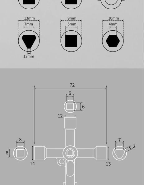 Çok Fonksiyonlu Anahtar Seti - Üçgen Anahtar - Yazılı Üçgen - 11