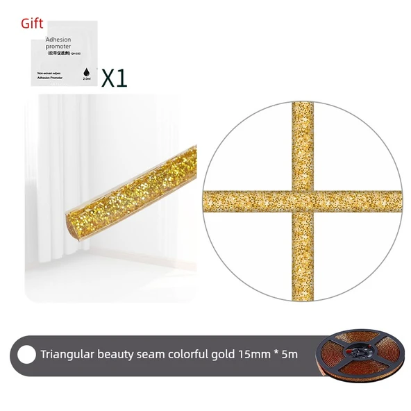 Su Geçirmez Küf Önleyici Dikiş Bantı - Renkli Altın Üçgen 15mm x 5m (1 Rulo)