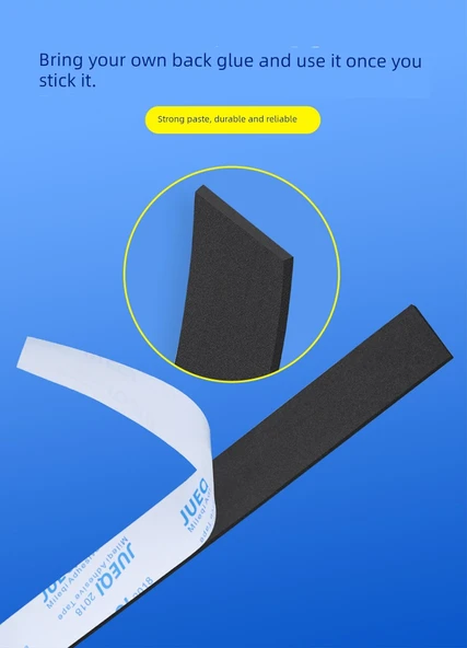 Kapı Sızdırmazlık Şeridi - 10mm Genişlik - 2m Uzunluk - 10mm Kalınlık - 12