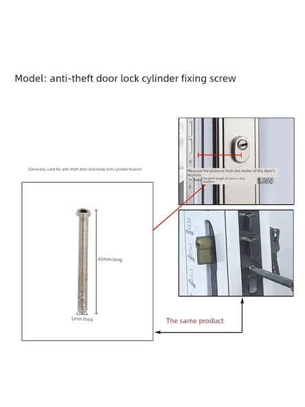 Hırsızlık Önleyici Kapı Kilit Silindiri Vida 2 - 35-45mm Kapı Kalınlığı - 3