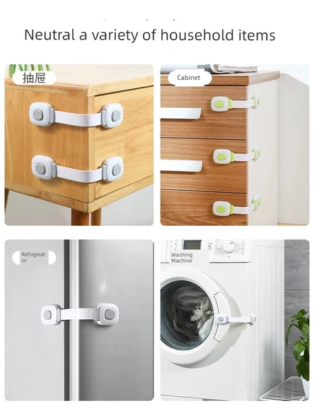 Yapışkan Kapı Kilidi Tokası - Mavi - 1 Paket - 4
