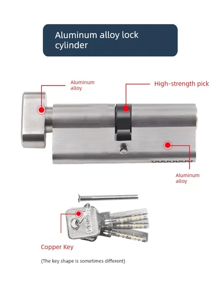 Evrensel 70mm Uzun Kapı Kolu Koruyucu - Erik Butonu Küçük 90 Altın Alüminyum Kasa Bakır İç Çekirdek, 35-45mm Kapı Kalınlığı - Resim 3