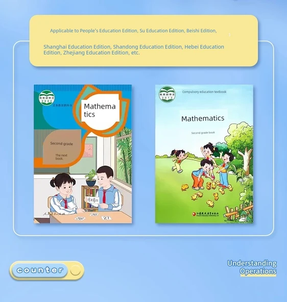 Beş Seviyeli Sayıcı - Isıtılmış Mor Renk - Saatli, 100 Ahşap Sayma Çubuğu - 11