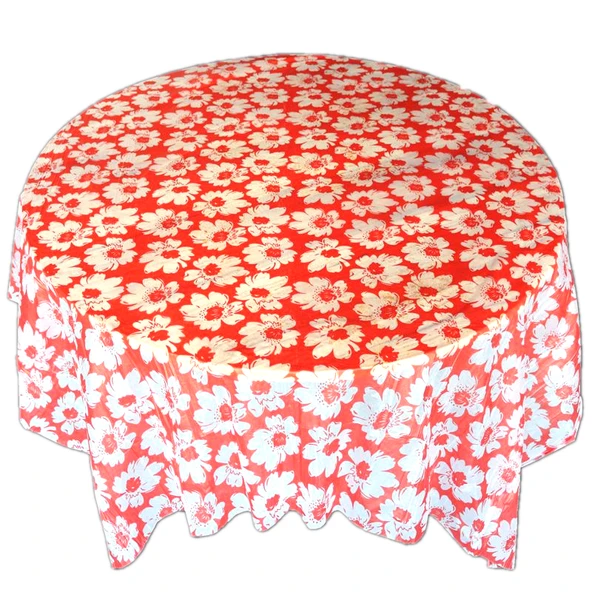 Kare Tek Kullanımlık Masa Örtüsü - Kırmızı Peony - 1.6x1.6 Metre - Model 1 - 11