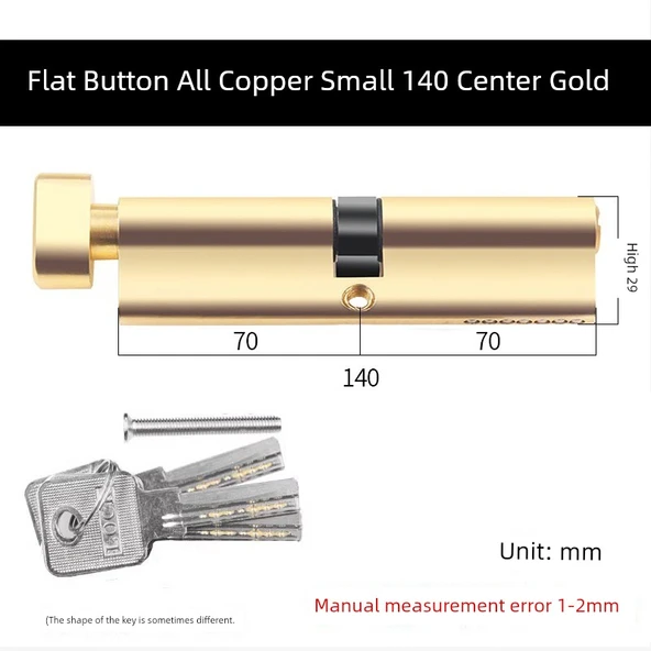 Evrensel 70mm Uzun Kapı Kolu Koruyucu - Küçük 140 Altın Kilit Silindiri, 35-45mm Kapı Kalınlığı