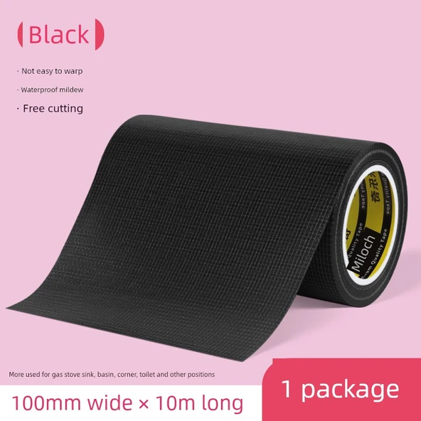 Su Geçirmez Yağ Geçirmez Mutfak Bantı - Siyah - 100mm x 10m