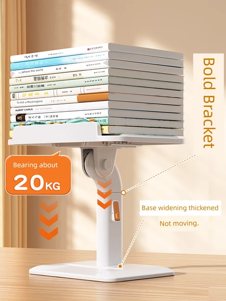 Ayarlanabilir Çocuk Kitaplık Kitap Tutucu - Açık Sakura Pudrası - Yuvarlak Kalın Taban - 3