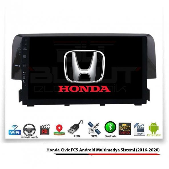 Honda Civic FC5 Android Multimedya Sistemi (2016-2020) 2 GB Ram 16 GB Hafıza 4 Çekirdek Navigatör