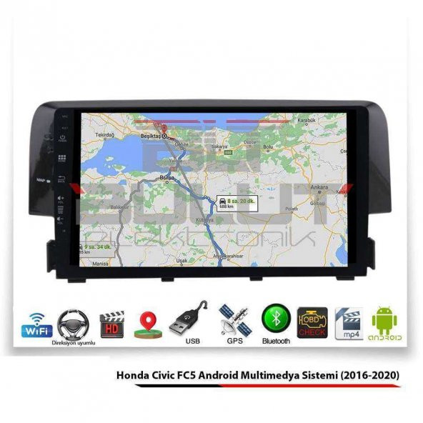 Honda Civic FC5 Android Multimedya Sistemi (2016-2020) 2 GB Ram 16 GB Hafıza 2 Çekirdek Navibox - 5