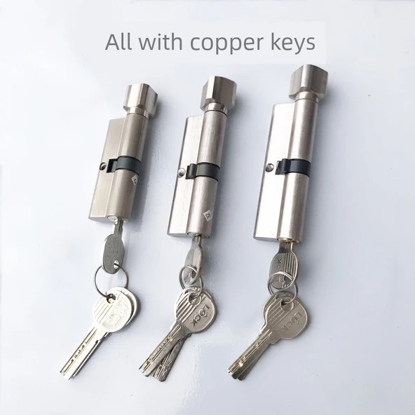 Evrensel 70mm Uzun Kapı Kolu Koruyucu - Erik Butonu Küçük 90 Altın Alüminyum Kasa Bakır İç Çekirdek, 35-45mm Kapı Kalınlığı - Resim 7