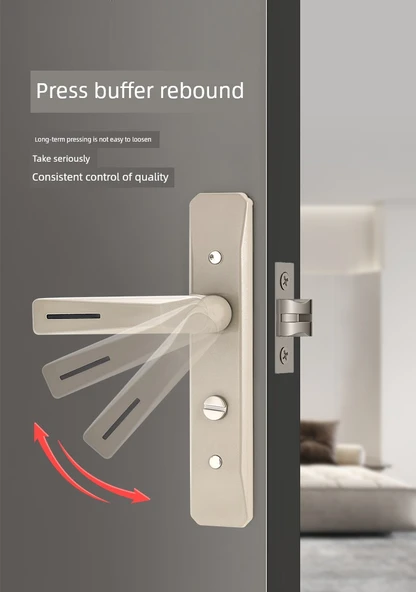 Kum Nickel Panel -30mm Sessiz Kilit, Universal Alaşım Banyo Kapı Kilidi - 8