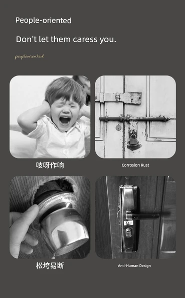 Kalınlaştırılmış Kum Nickel Panel, Anahtarsız Universal Alaşım Banyo Kapı Kilidi - 7