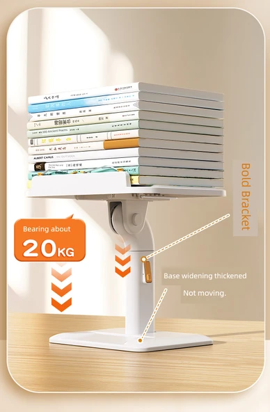 Ayarlanabilir Çocuk Kitaplık Kitap Tutucu - İvory Beyaz - Ekstra Kalın Genişletilmiş Taban - 11