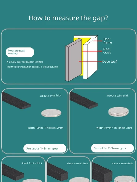 Kapı Pencere Aralığı Yalıtım Şeridi - 1mm Kalınlık - 20mm Genişlik - 10 Metre Uzunluk - 10