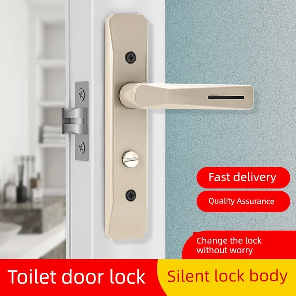 Kum Nickel Panel -30mm Sessiz Kilit, Universal Alaşım Banyo Kapı Kilidi - 2