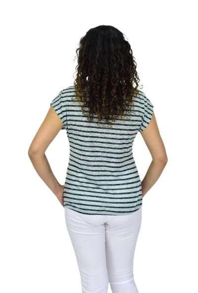 Kadın Kısa Kol Baskılı Bluz BGL-ST04707 - Resim 5