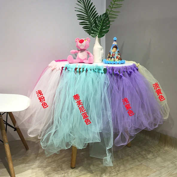 DIY Kabartmalı İplik Masa Eteği - T Mavi - 15cm x 22m Rulo - 11
