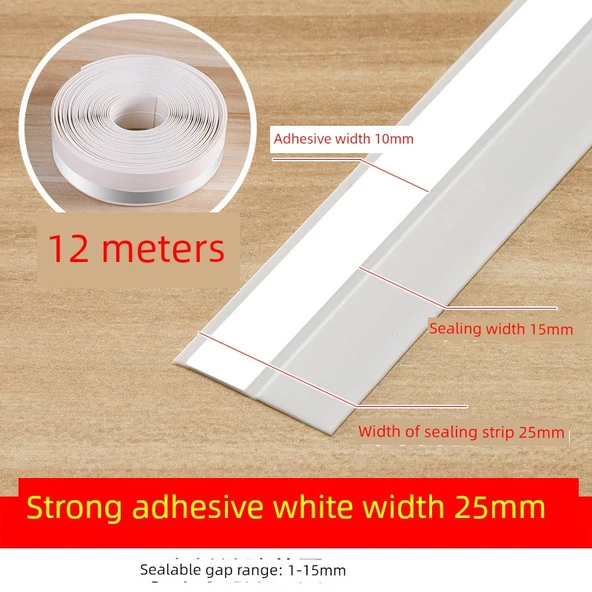 Kendinden Yapışkanlı Kapı ve Pencere Sızdırmazlık Şeridi - Gökyüzü Mavisi - 25mm - 12M