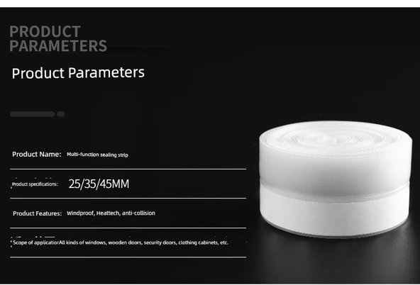 Kendinden Yapışkanlı Kapı ve Pencere Sızdırmazlık Şeridi - Zencefil Sarısı - 25mm - 12M - 11