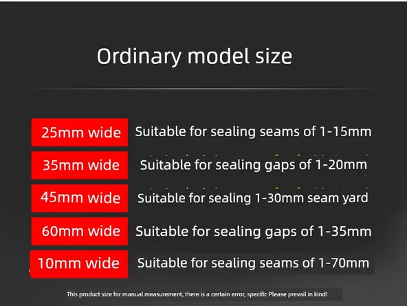 Kendinden Yapışkanlı Kapı ve Pencere Sızdırmazlık Şeridi - Açık Sarı - 45mm - 12M - 12