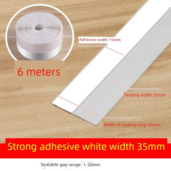 Kendinden Yapışkanlı Kapı ve Pencere Sızdırmazlık Şeridi - Kayısı Rengi - 35mm - 6M