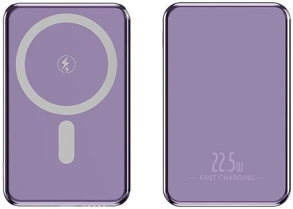 Sunix 5000 Mah 15W Manyetik Wireless Powerbank Mor PB-54