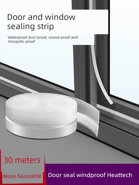 Kendinden Yapışkanlı Kapı ve Pencere Sızdırmazlık Şeridi - Açık Sarı - 45mm - 12M - 2