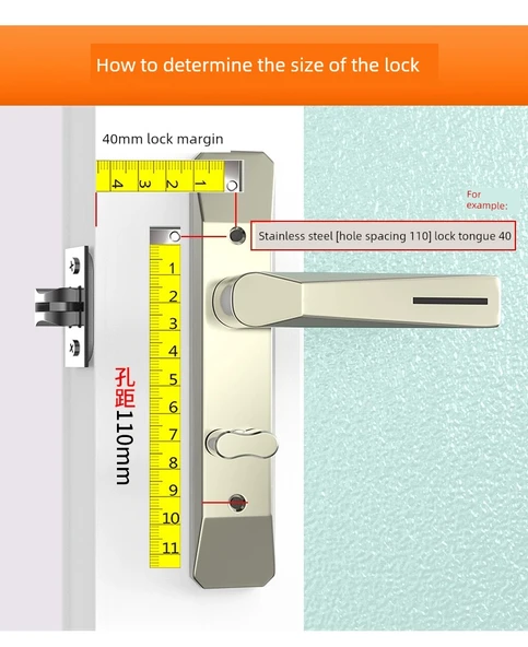 Banyo Kapı Kilidi - Düz Kum Bej Nikel Renk - 110 Aralık - 40 mm Sessiz Dili - 11