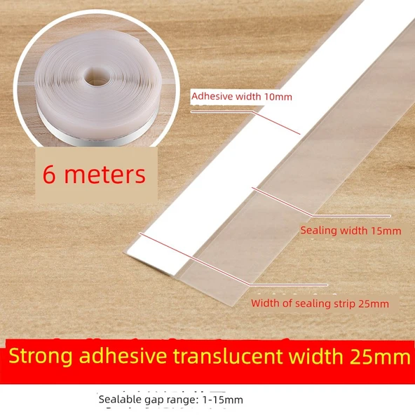 Kendinden Yapışkanlı Kapı ve Pencere Sızdırmazlık Şeridi - Koyu Kahverengi - 25mm - 6M
