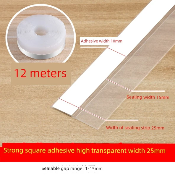 Kendinden Yapışkanlı Kapı ve Pencere Sızdırmazlık Şeridi - Tavuskuşu Mavisi - 25mm - 12M
