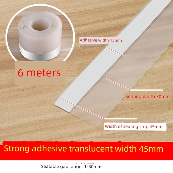 Kendinden Yapışkanlı Kapı ve Pencere Sızdırmazlık Şeridi - Açık Kahverengi - 45mm - 6M
