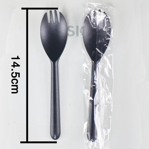 Şeffaf Plastik Pipet Kaşık Çatal Seti - 20cm İnce İnci Pipet 180 Adet (Bağımsız Ambalaj) - 8