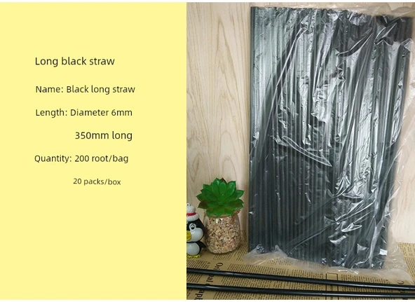 Şeffaf Plastik Pipet Kaşık Çatal Seti - 20cm İnce İnci Pipet 180 Adet (Bağımsız Ambalaj) - 5