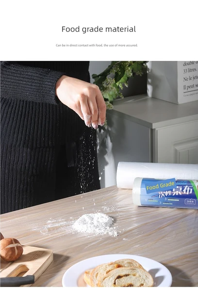 Tek Kullanımlık Plastik Masa Örtüsü - Beyaz 160x160cm (22 adet) - 10