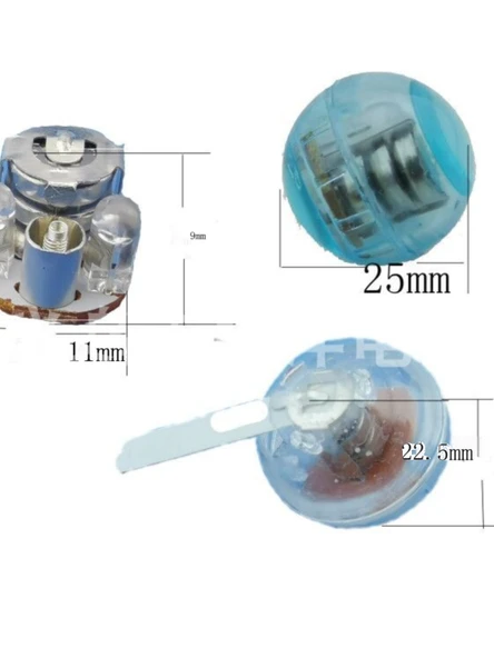 Dijital Titreşim Algılayan LED Işık Topu - 1.6CM Su Geçirmez Titreşim Topu Şeffaf Kasa 10 (Çift Sarı Yanıp Sönen Işık) - 4