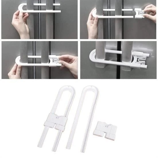 Bebek Çocuk Çekmece ve Dolap Koruma Raylı Güvenlik Sistemi Emniyet Kilidi - 7