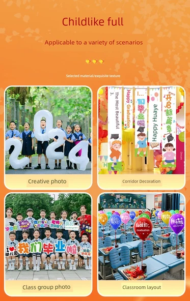 Mezuniyet Balonu Fotoğraf Aksesuarları 2024 - 2024 Dijital Balon - Pompa Dahil - 11