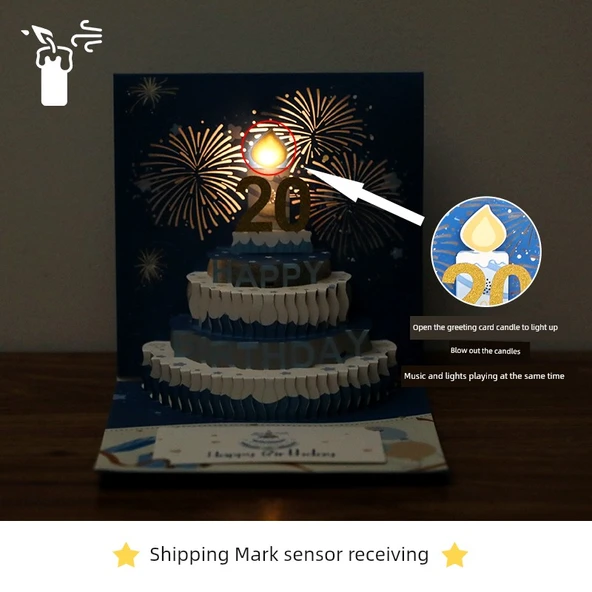 DIY Katlanabilir Doğum Günü Kartı - Altın Dönme Dolap - Resim 5