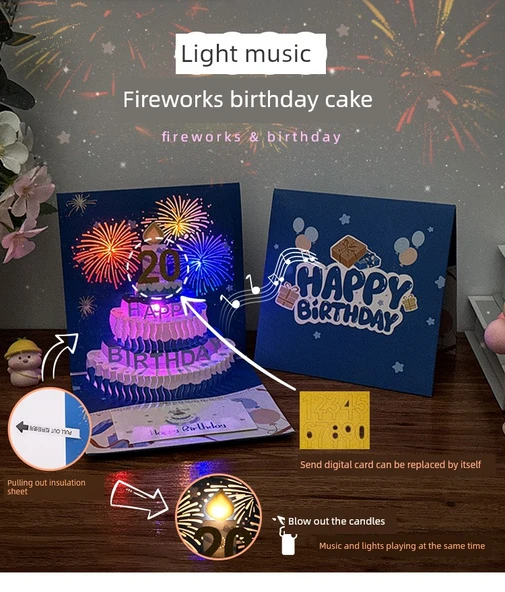 DIY Katlanabilir Doğum Günü Kartı - Altın Dönme Dolap - Resim 7