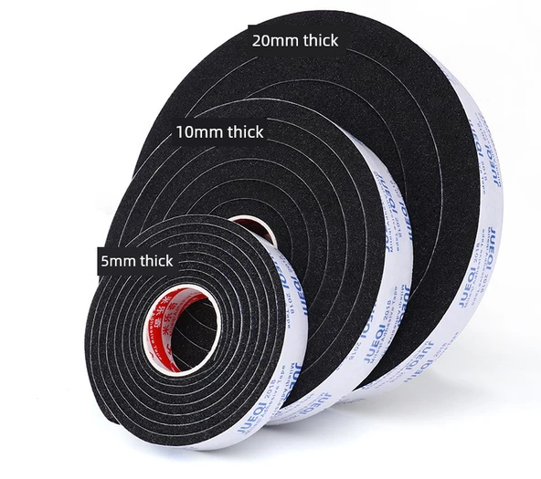 Tek Taraflı Siyah Köpük Sızdırmazlık Şeridi - 30mm Kalınlık 30mm Genişlik 2m Uzunluk - 8